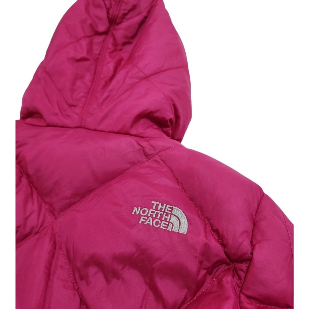 The North Face Puffer Jacket Girls M 10/12 Pink 550 Down Quilted Warm reversible - Picture 10 of 13